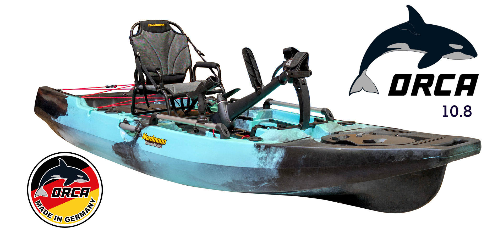 Nordmann Orca 10.8 Angelkajak Cyan Ansicht