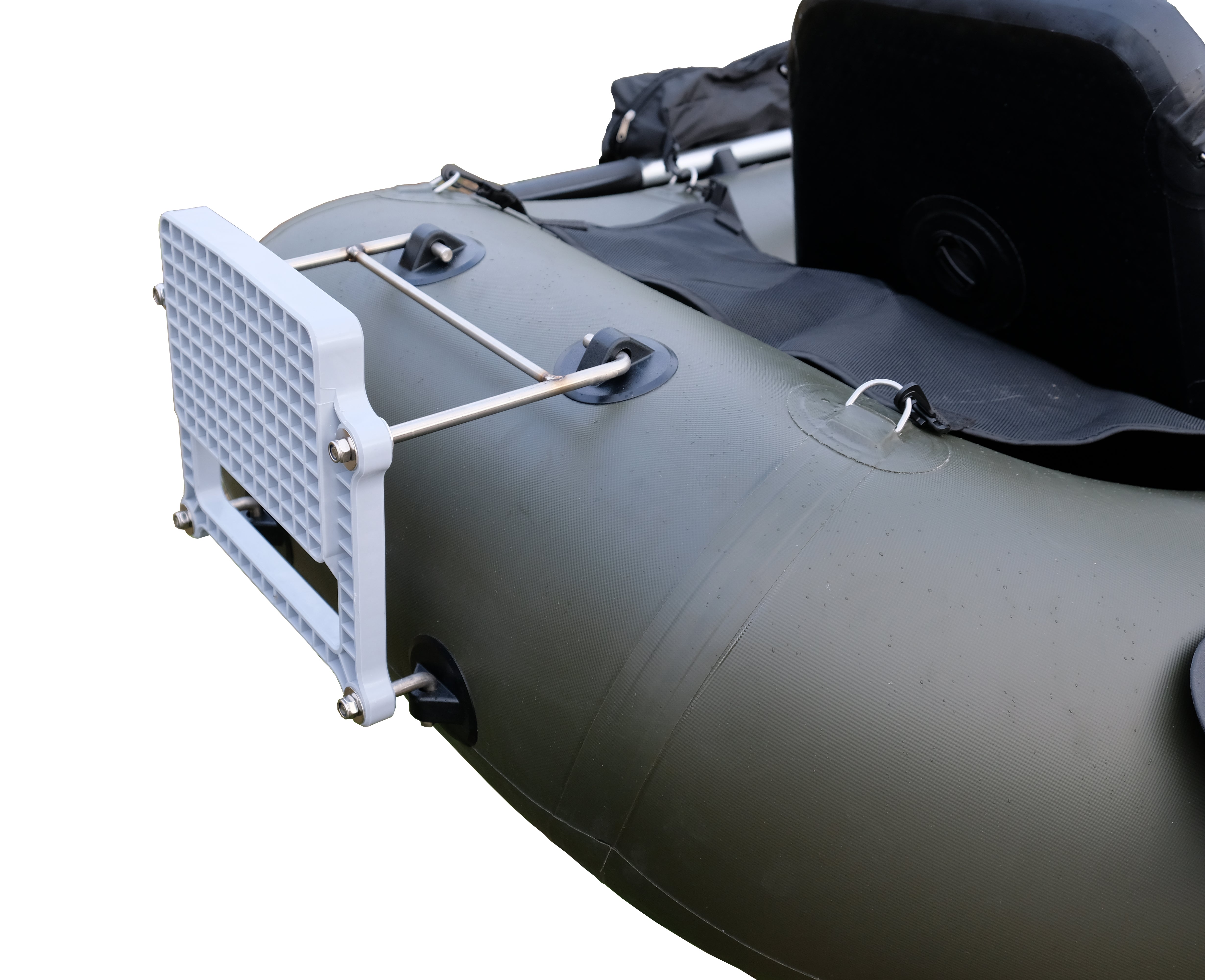 Allroundmarin Belly Boot 170 olivgrün mit Motorhalterung - Outdoor Monkey