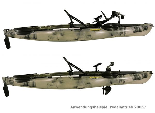 Nordmann® Raptor 11.8 Angelkajak Sit on Top inkl. Zahnstangen-Pedalantrieb - Camo/Sand - Outdoor Monkey