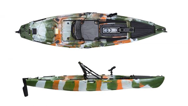 Nordmann® Raptor 11.8 Angelkajak Sit on Top inkl. Zahnstangen-Pedalantrieb - Camo/Jungle - Outdoor Monkey
