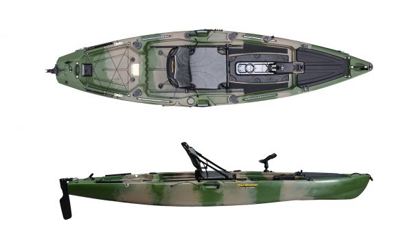 Nordmann® Raptor 11.8 Angelkajak Sit on Top inkl. Zahnstangen-Pedalantrieb - Camo/Military - Outdoor Monkey
