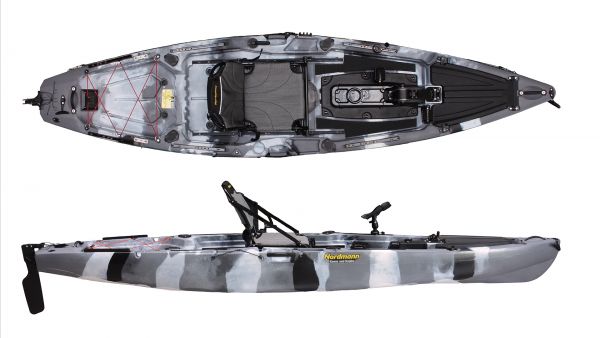 Nordmann® Raptor 11.8 Angelkajak Sit on Top inkl. Zahnstangen-Pedalantrieb - Camo/Navy - Outdoor Monkey