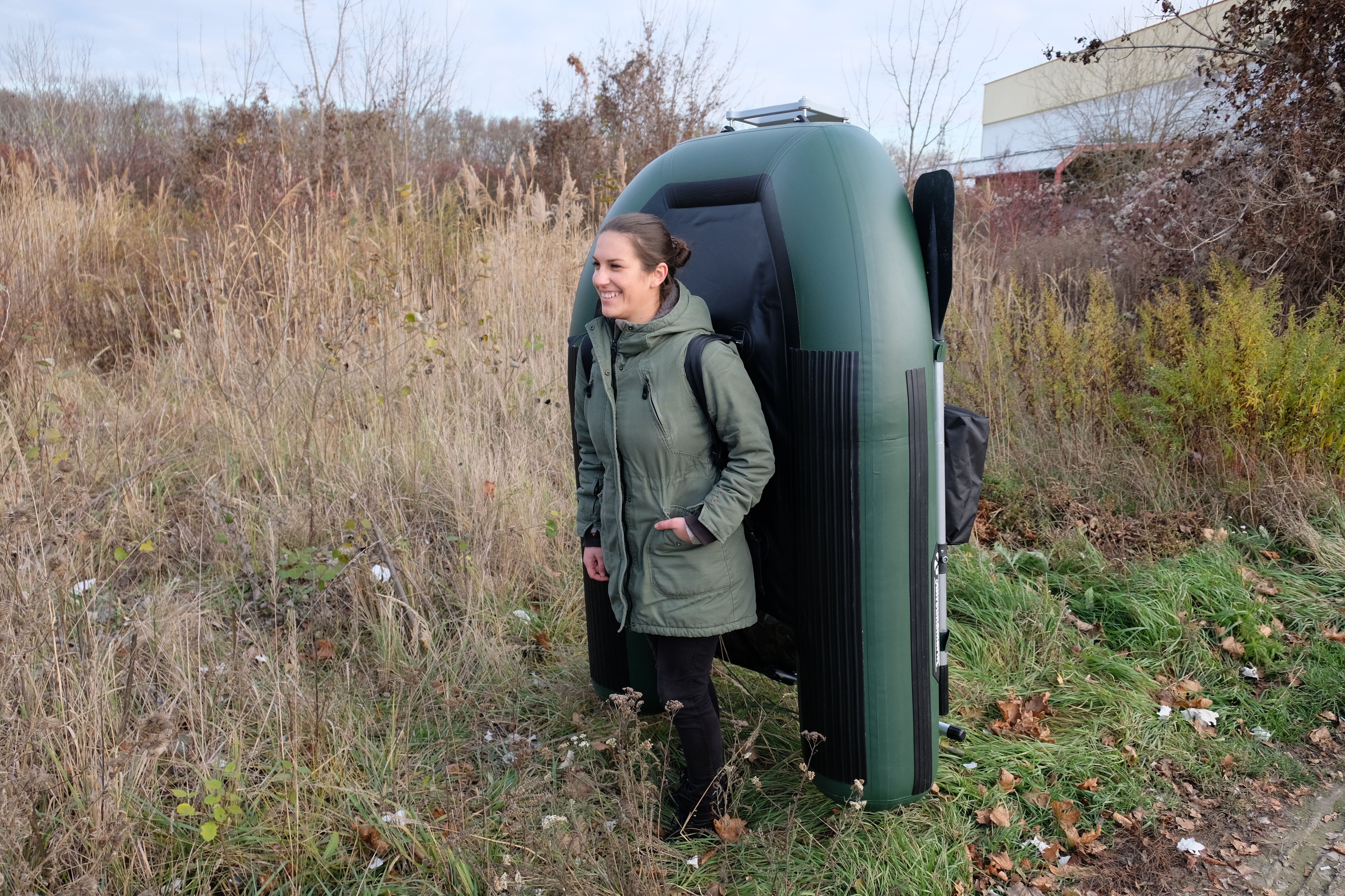 Allroundmarin Belly Boot 170 olivgrün mit Motorhalterung - Outdoor Monkey