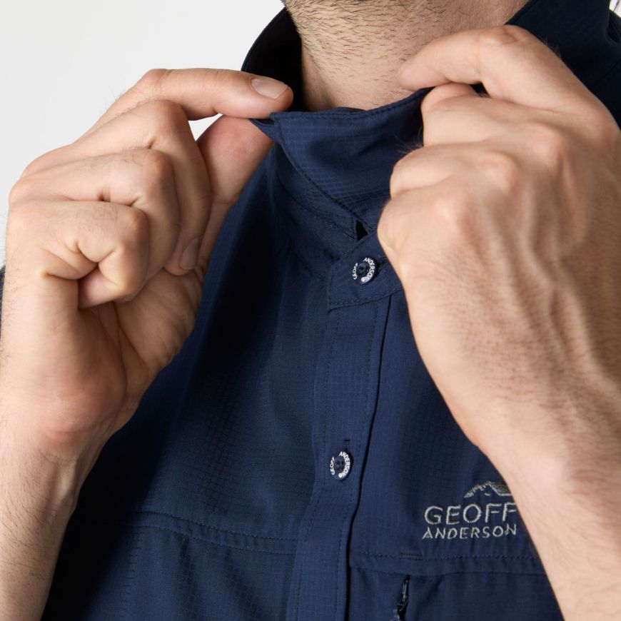 GEOFF ANDERSON Ezmar Hemd Light Weight langarm - blau