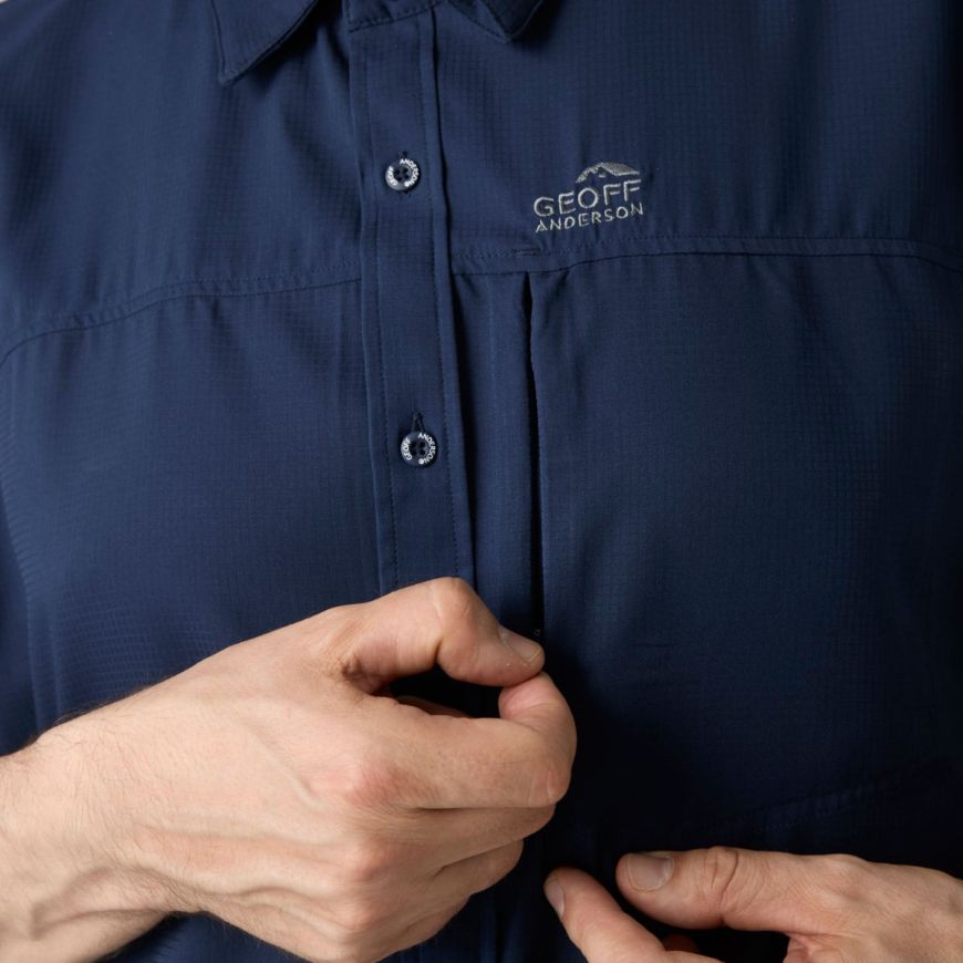 GEOFF ANDERSON Ezmar Hemd Light Weight langarm - blau