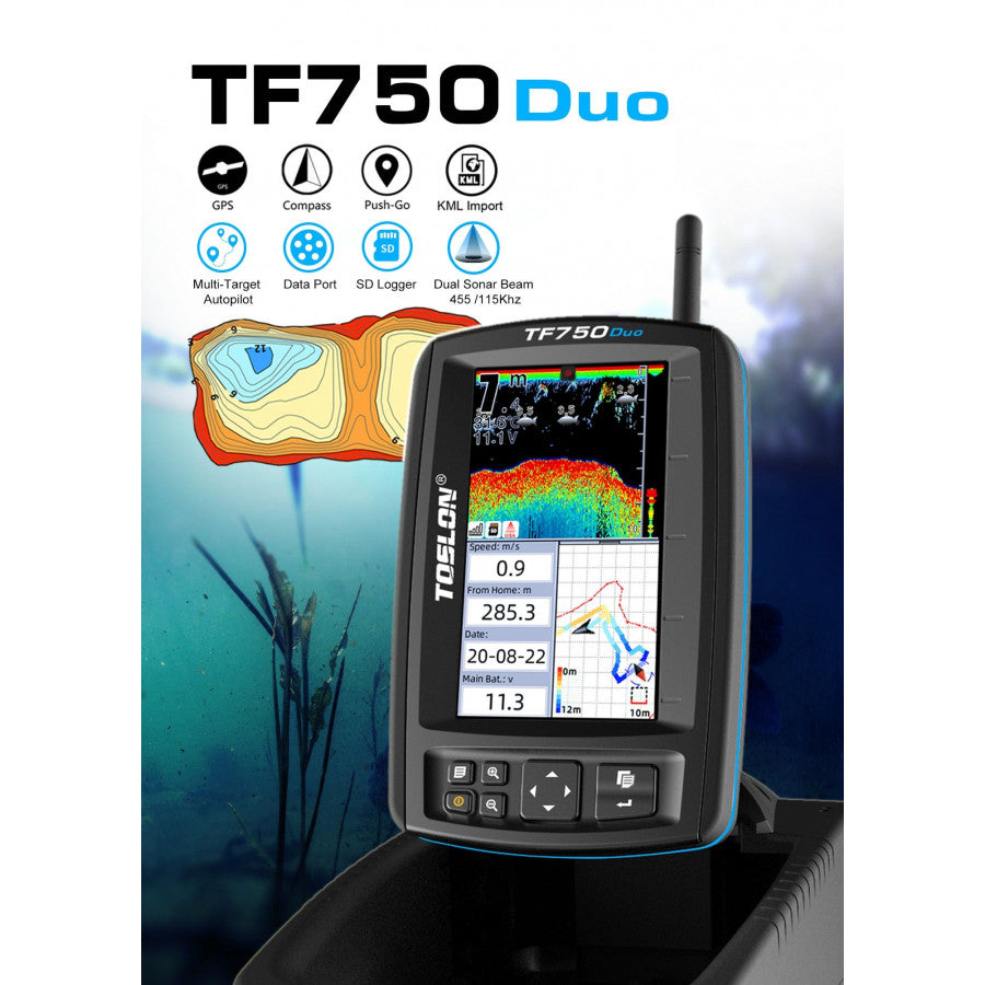 Carp Royal Toslon Fishfinder TF750 Duo 3D GPS / Autopilot / Mapping / Fishfinder