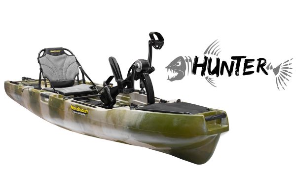Nordmann® Hunter 10.5 Angelkajak Sit on Top inkl. Zahnstangen-Pedalantrieb - Camo/Military - Outdoor Monkey