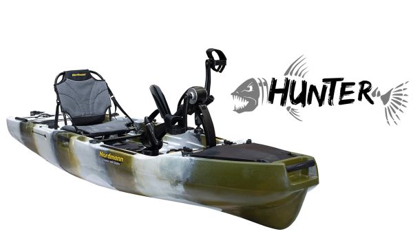 Nordmann® Hunter 10.5 Angelkajak Sit on Top inkl. Zahnstangen-Pedalantrieb - Camo/Petrol - Outdoor Monkey