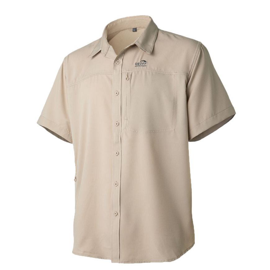 GEOFF ANDERSON Ezmar Hemd Light Weight kurzarm - khaki