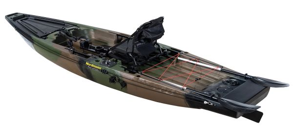 Nordmann® Ranger 12.5 Angelkajak Sit on Top inkl. Zahnstangen-Pedalantrieb - Camo/Military - Outdoor Monkey