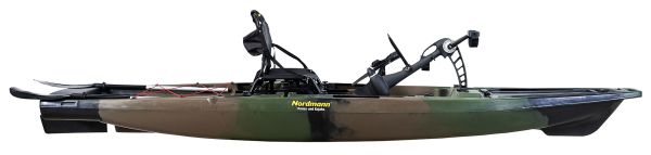 Nordmann® Ranger 12.5 Angelkajak Sit on Top inkl. Zahnstangen-Pedalantrieb - Camo/Military - Outdoor Monkey
