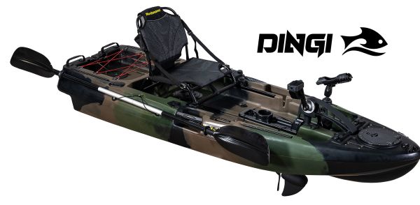 Nordmann® Dingi 250 - 8.2 Angelkajak Sit on Top inkl. Zahnstangen-Pedalantrieb - Military - Outdoor Monkey