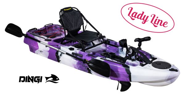 Nordmann® Lady Line Dingi 250 - 8.2 Angelkajak Sit on Top inkl. Zahnstangen-Pedalantrieb - Outdoor Monkey