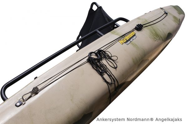 Nordmann® Tigrar 12.8 Angelkajak Sit on Top | inkl. Pedalantrieb und Elektromotor | Restposten - Camo/Petrol - Outdoor Monkey