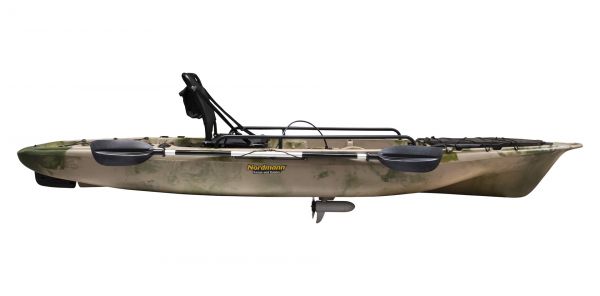 Nordmann® Tigrar 12.8 Angelkajak Sit on Top | inkl. Pedalantrieb und Elektromotor | Restposten - Camo/Military - Outdoor Monkey