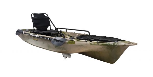 Nordmann® Tigrar 12.8 Angelkajak Sit on Top | inkl. Pedalantrieb und Elektromotor | Restposten - Camo/Military - Outdoor Monkey