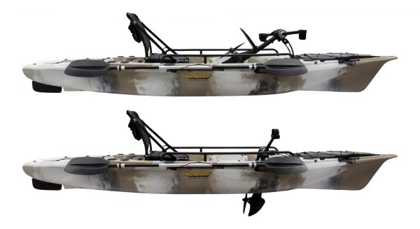 Nordmann® Tigrar 12.8 Angelkajak Sit on Top | inkl. Pedalantrieb und Elektromotor | Restposten - Camo/Petrol - Outdoor Monkey