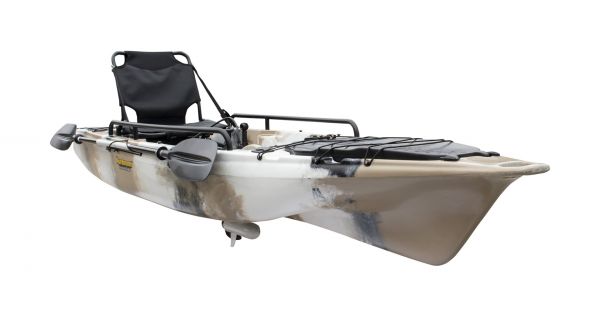 Nordmann® Tigrar 12.8 Angelkajak Sit on Top | inkl. Pedalantrieb und Elektromotor | Restposten - Camo/Petrol - Outdoor Monkey