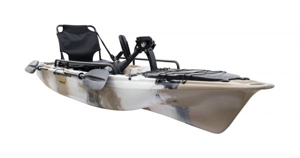 Nordmann® Tigrar 12.8 Angelkajak Sit on Top | inkl. Pedalantrieb und Elektromotor | Restposten - Camo/Petrol - Outdoor Monkey