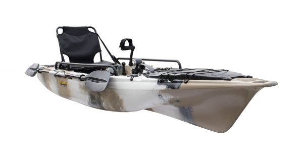 Nordmann® Tigrar 12.8 Angelkajak Sit on Top | inkl. Pedalantrieb und Elektromotor | Restposten - Camo/Petrol - Outdoor Monkey