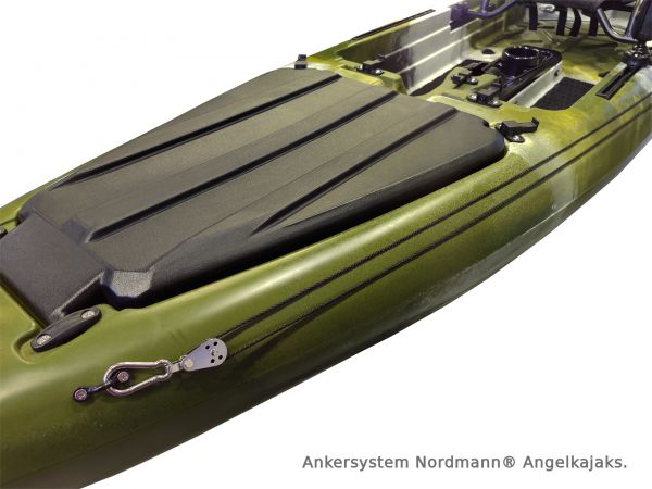 Nordmann® Dingi 250 - 8.2 Angelkajak Sit on Top inkl. Zahnstangen-Pedalantrieb - Military - Outdoor Monkey
