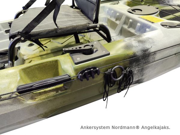 Nordmann® Orca 12.5 Angelkajak Sit on Top inkl. Zahnstangen-Pedalantrieb - Camo/Black - Outdoor Monkey