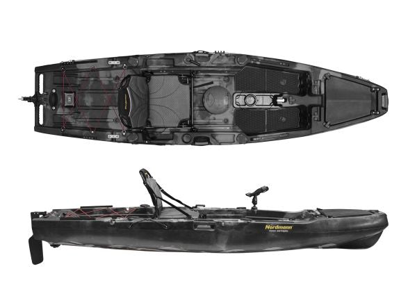 Nordmann® Hunter 10.5 Angelkajak Sit on Top inkl. Zahnstangen-Pedalantrieb - Camo/Black - Outdoor Monkey