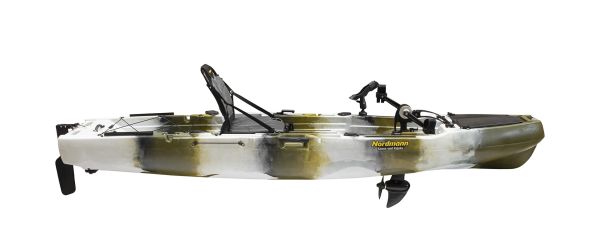 Nordmann® Hunter 10.5 Angelkajak Sit on Top inkl. Zahnstangen-Pedalantrieb - Camo/Petrol - Outdoor Monkey