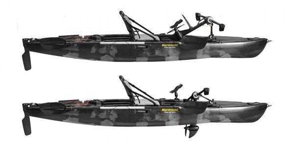 Nordmann® Raptor 11.8 Angelkajak Sit on Top inkl. Zahnstangen-Pedalantrieb - Camo/Black - Outdoor Monkey