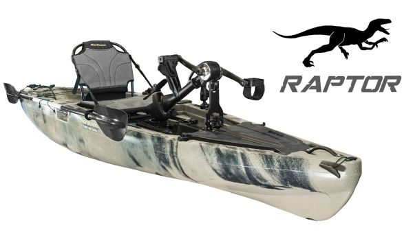 Nordmann® Raptor 11.8 Angelkajak Sit on Top inkl. Zahnstangen-Pedalantrieb - Camo/Sand - Outdoor Monkey