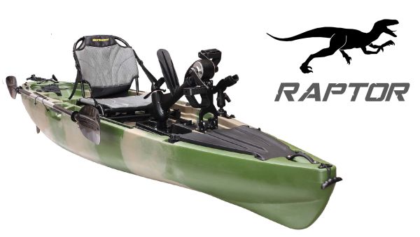 Nordmann® Raptor 11.8 Angelkajak Sit on Top inkl. Zahnstangen-Pedalantrieb - Camo/Military - Outdoor Monkey
