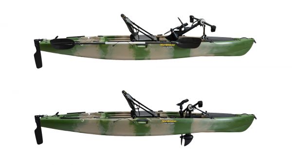 Nordmann® Raptor 11.8 Angelkajak Sit on Top inkl. Zahnstangen-Pedalantrieb - Camo/Military - Outdoor Monkey