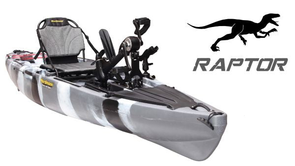 Nordmann® Raptor 11.8 Angelkajak Sit on Top inkl. Zahnstangen-Pedalantrieb - Camo/Navy - Outdoor Monkey