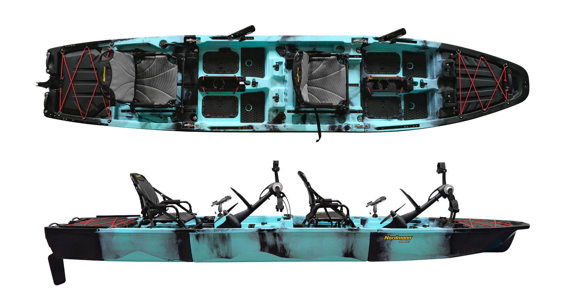 Nordmann Viper 14.3 Duo Angelkajak Camo Cyan als Tandem
