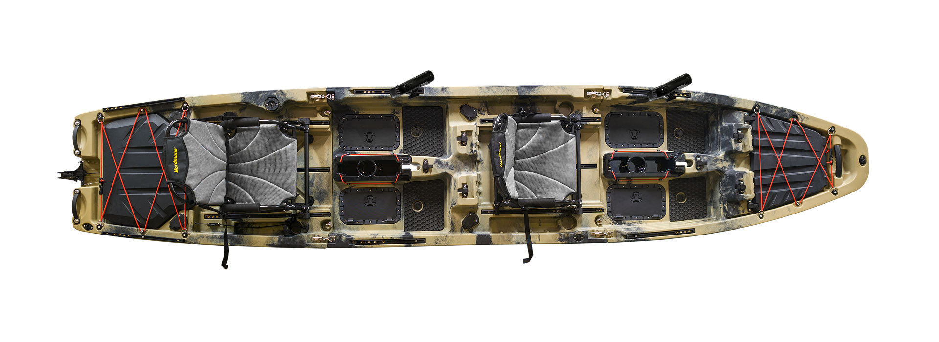 Nordmann Viper 14.3 Duo Angelkajak Camo Sand Draufsicht