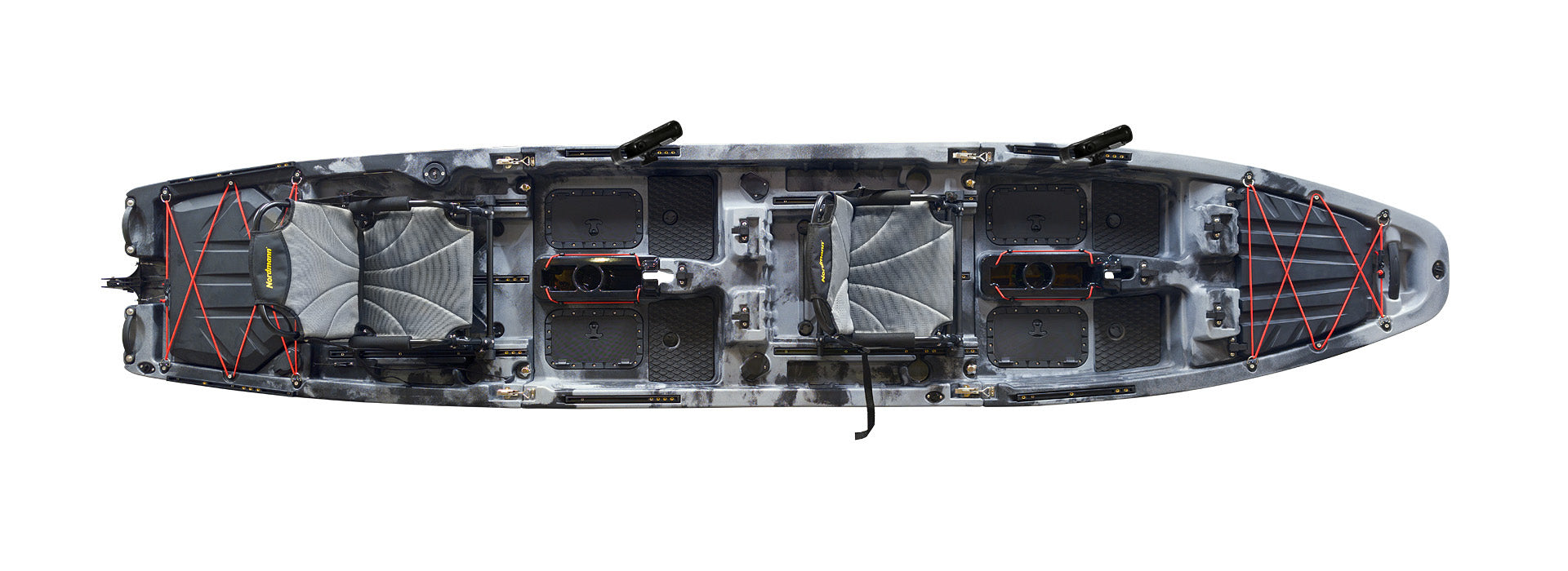 Nordmann Viper 14.3 Duo Angelkajak Camo Steel Draufsicht