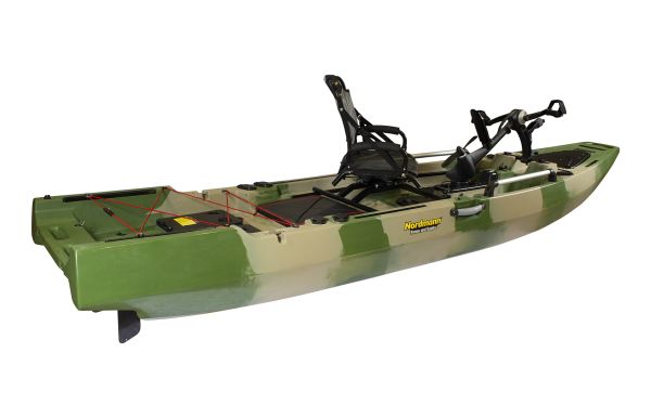 Nordmann® Orca 12.5 Angelkajak Sit on Top inkl. Zahnstangen-Pedalantrieb - Camo/Military - Outdoor Monkey