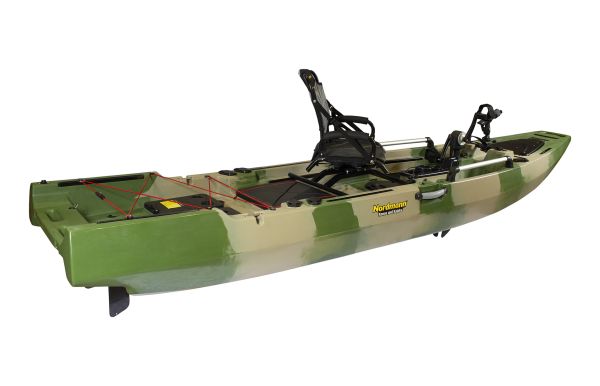 Nordmann® Orca 12.5 Angelkajak Sit on Top inkl. Zahnstangen-Pedalantrieb - Camo/Military - Outdoor Monkey