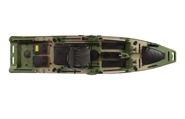 Nordmann® Orca 12.5 Angelkajak Sit on Top inkl. Zahnstangen-Pedalantrieb - Camo/Military - Outdoor Monkey