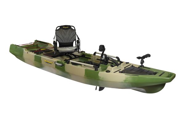 Nordmann® Orca 12.5 Angelkajak Sit on Top inkl. Zahnstangen-Pedalantrieb - Camo/Military - Outdoor Monkey