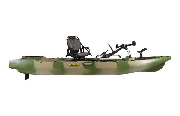 Nordmann® Orca 12.5 Angelkajak Sit on Top inkl. Zahnstangen-Pedalantrieb - Camo/Military - Outdoor Monkey