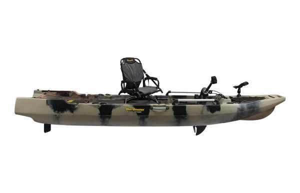 Nordmann® Orca 12.5 Angelkajak Sit on Top inkl. Zahnstangen-Pedalantrieb - Camo/Sand - Outdoor Monkey