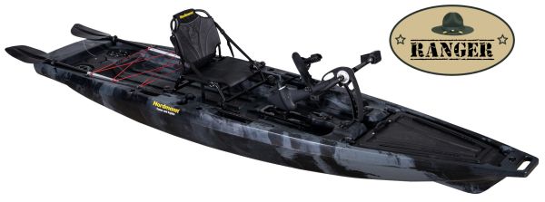 Nordmann® Ranger 12.5 Angelkajak Sit on Top inkl. Zahnstangen-Pedalantrieb - Camo/Black - Outdoor Monkey