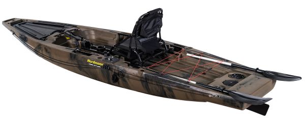 Nordmann® Ranger 12.5 Angelkajak Sit on Top inkl. Zahnstangen-Pedalantrieb - Camo/Sand - Outdoor Monkey
