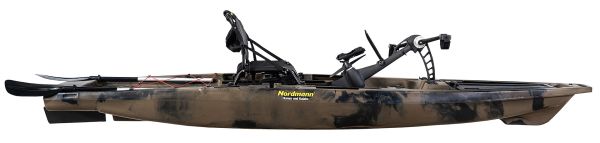 Nordmann® Ranger 12.5 Angelkajak Sit on Top inkl. Zahnstangen-Pedalantrieb - Camo/Sand - Outdoor Monkey