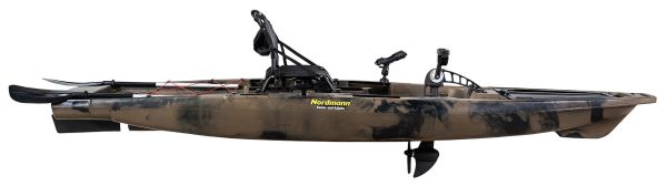 Nordmann® Ranger 12.5 Angelkajak Sit on Top inkl. Zahnstangen-Pedalantrieb - Camo/Sand - Outdoor Monkey