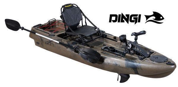 Nordmann® Dingi 250 - 8.2 Angelkajak Sit on Top inkl. Zahnstangen-Pedalantrieb - Camo/Sand