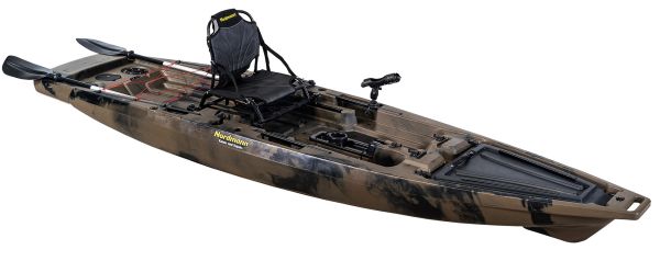 Nordmann® Ranger 12.5 Angelkajak Sit on Top inkl. Zahnstangen-Pedalantrieb - Camo/Sand - Outdoor Monkey