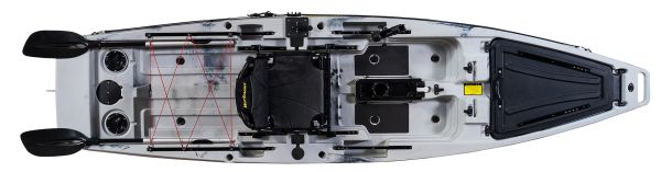 Nordmann® Ranger 12.5 Angelkajak Sit on Top inkl. Zahnstangen-Pedalantrieb - Camo/Steel - Outdoor Monkey