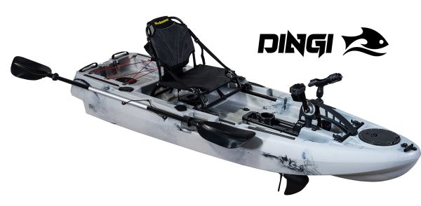 Nordmann® Dingi 250 - 8.2 Angelkajak Sit on Top inkl. Zahnstangen-Pedalantrieb - Camo/Steel